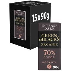 G&B Organic Dark 70% Chocolate 90g Bar Box of 15