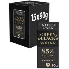 G&B Organic Dark 85% Chocolate Bar 90g(Box of 15)