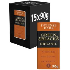 G&B Organic Ginger 90g Dark Chocolate Bar (Box of 15)