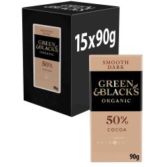 G&B Organic Smooth 50% Dark Chocolate Bar 90g (Box of 15)