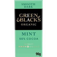 G&B Organic Smooth Mint 50% Dark Chocolate Bar 90g 