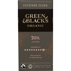 G&B Organic Dark 70% Chocolate 90g Bar