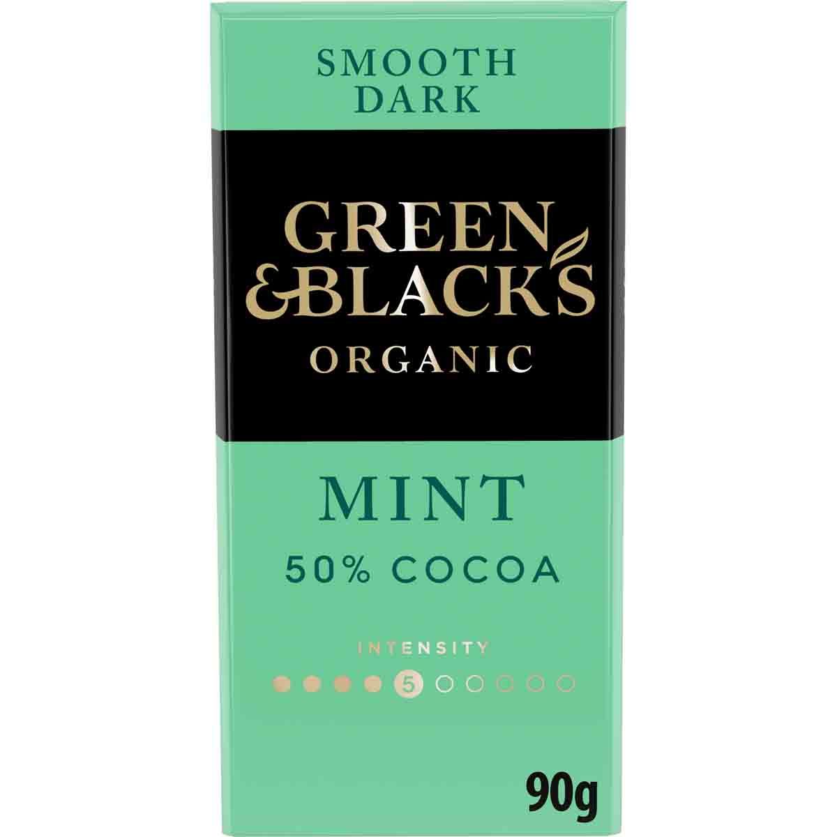 Green Black s Organic Smooth Mint 50 Dark Chocolate Bar 90g Green and Black s